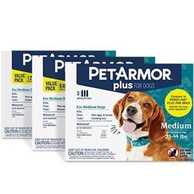 PETARMOR PLUS DOG 23-44# - 3 CT