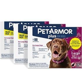 PETARMOR PLUS DOG 45-88# - 3 CT