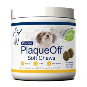 PLAQUEOFF SM/MED BR CHEWS - 45 CT