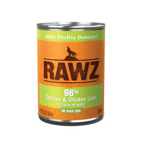 RAWZ 96% CKN/LIVER DOG 12/12.5 OZ
